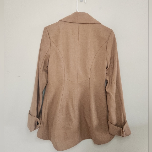 Women's Venus Tan Wool Blend Pea Coat Sz 10 NWOT - Picture 10 of 11